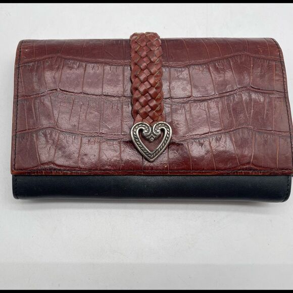 Brighton Convertible Black Leather Heart Logo Pockets with No Strap - Picture 1 of 6